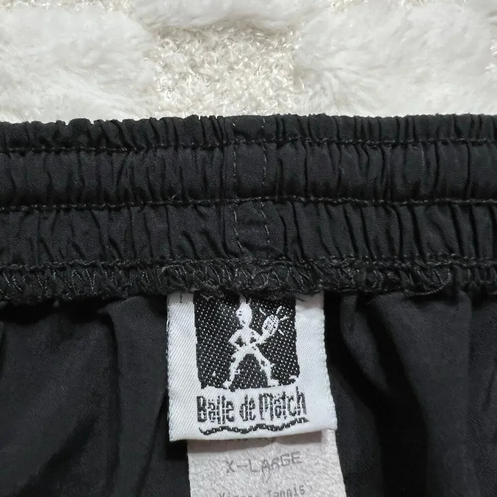 Vintage Balle de Match Mens XL Black Tennis Shorts Have A Yippee Day Made USA